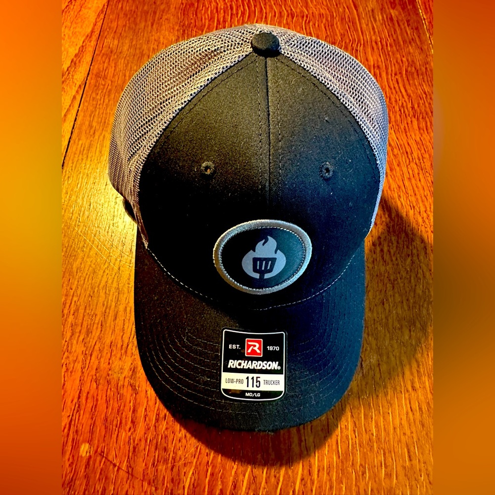 BBQ Guys Trucker Cap with patch logo embalm.